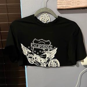 S Black graphic crop top